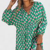 Aroa Vestido Boho con Encantador Estampado Artístico y Silueta Suelta y Cómoda