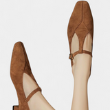 Elegantes Tacones Bajos Elly con Tira y Hebilla para un estilo cómodo y sofisticado