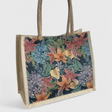 Bolsa de Yute con Estampado Floral y Diseño Ecológico - Perfecta para un Estilo Natural y Responsable