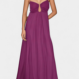 Elettra Vestido Maxi con Tirantes Delgados y Drapeo Fluido para un Estilo Elegante