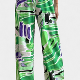 Senda Pantalones Anchos con Estampado Abstracto para un Estilo Moderno y Cómodo