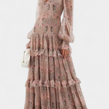 Elegante Vestido Maxi Ayla con Estampado Paisley Vintage para un look sofisticado