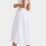 Vestido Midi Margie de Escote en V y Estampado Floral Romántico para un Look Elegante y Encantador