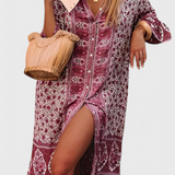 Vestido Largo Boho Chinara con Bordado Étnico y Estilo Relajado