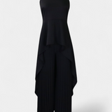 Chrysoula Elegante Conjunto Asimétrico con Pantalón Plisado para un Estilo Sofisticado