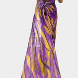 Vestido Maxi Asimétrico Aylin con Estampado Vibrante para un Estilo Impactante