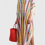 Elegante Imelda Kaftán de Crochet con Flecos Decorativos y Corte Relajado