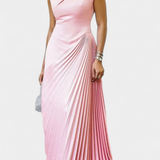 Vestido Maxi Asimétrico Sin Mangas Elyna con Cuello Mock para un look elegante y moderno