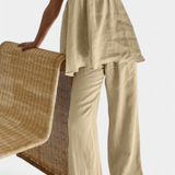 Lía Conjunto de Verano con Top Oversized y Pantalón Ligero para un Look Fresco y Elegante