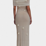 Barbara Vestido Maxi de Punto Off-Shoulder Elegante y Confortable
