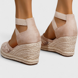 Sandalias Ortopédicas Phylis con Malla Floral y Talón Plataforma para Máximo Confort