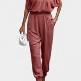 Elegante Blusa Solene Mono Casual con Hombros Descubiertos y Escote en V