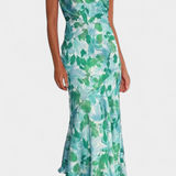 Reya Vestido Asimétrico de Un Hombro con Encantador Estampado Floral