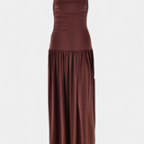 Elegante Vestido Maxi sin Mangas Maddy con Drapeado Lateral para un look sofisticado