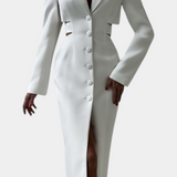 Vestido Blazer Midi Bernice con Diseño Elegante y Espalda Descubierta