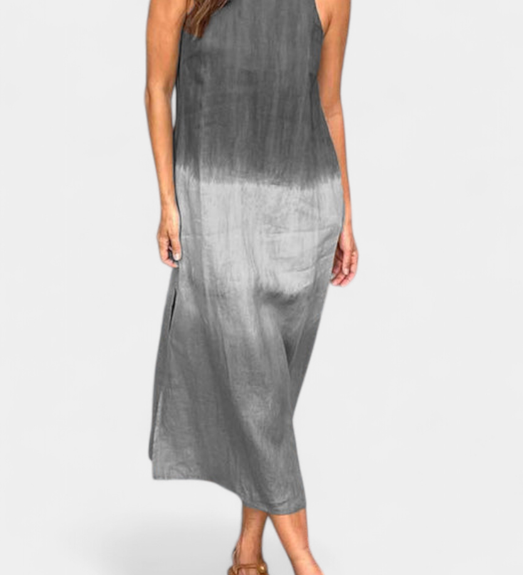 Taerra Vestido Sin Mangas de Estilo Tie-Dye en Degradé para un Look Vibrante y Moderno