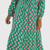 Aroa Vestido Boho con Encantador Estampado Artístico y Silueta Suelta y Cómoda