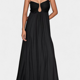 Elettra Vestido Maxi con Tirantes Delgados y Drapeo Fluido para un Estilo Elegante