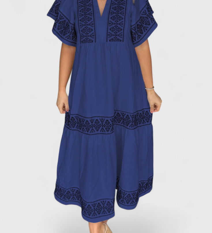 Vestido Maxi Boho Allona con Escote en V y Corte Relajado para un Look Chic y Cómodo