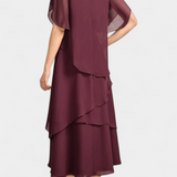 Vestido Asimétrico de Chiffon Cornelia con Silueta Flotante y Elegancia Única