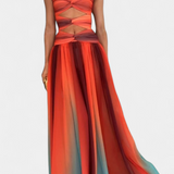 Vestido Maxi Sin Tirantes Maisie de Corte A-Line – Elegancia y Estilo para Cualquier Ocasión