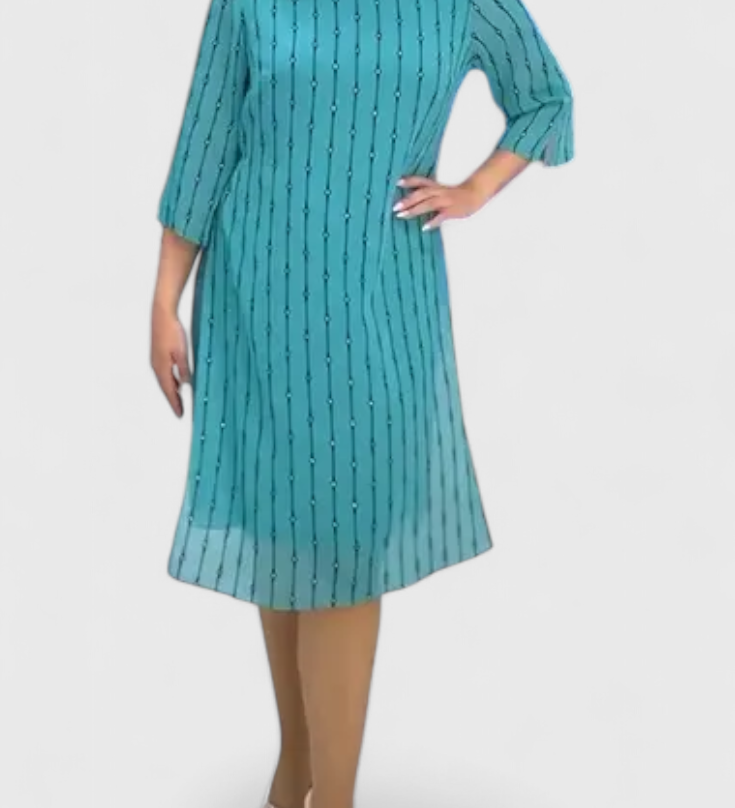 Polly Vestido Elegante de Gasa con Diseño Clásico y Caída Suave para un Estilo Sofisticado