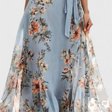 Vestido Midi Floral Arlet con Escote en V y Silueta Femenina elegante