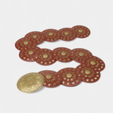 Alicia Cinturón Cowboy Vintage con Hebilla Circular Decorativa para un Estilo Único