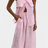 Conjunto Oriana sin Espalda con Falda Abotonada en Color Sólido para un Estilo Elegante