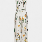 Vestido Largo de Vacaciones Slara Mono con Escote en V y Cinturón Ajustable