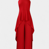 Chrysoula Elegante Conjunto Asimétrico con Pantalón Plisado para un Estilo Sofisticado