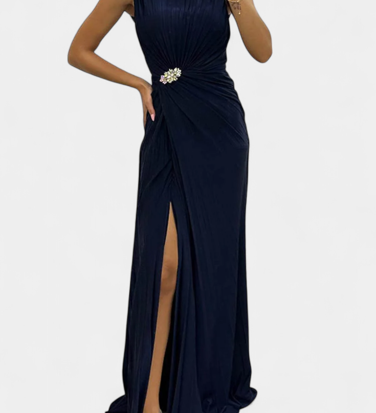 Vestido Maxi Plisado Shiloh con Abertura Lateral y Escote Cruzado - Elegancia y Estilo Inigualables