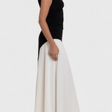 Vestido Midi Mallory Bicolor de Corte Recto y Silueta Perfecta