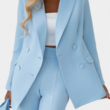 Julia Conjunto Urbano Elegante de Blazer y Pantalón de Corte Clásico