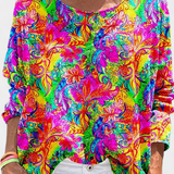 Omari Blusa Holgada de Estampado Bohemio Retro para un Estilo Único