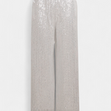 Elva Pantalones de Lentejuelas de Cintura Alta con Corte Holgado para un Estilo Único