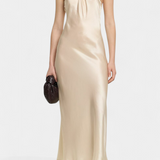 Vestido Midi Halter con Encantadoras Rosetas Elvera