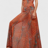 Conjunto Retro Silvina de Malla con Estampado Wave y Corte Fluido para un Estilo Único