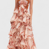 Vestido Juliette con Encantadores Volantes y Escote en Forma de Joya