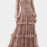 Elegante Vestido Maxi Ayla con Estampado Paisley Vintage para un look sofisticado