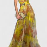 Ingrid Vestido Maxi Floral con Elegante Escote en V