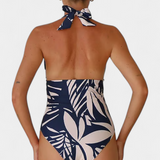 Ahria Conjunto de Bañador Estampado con Escote en V – Look Veraniego y Elegante para Cada Ocasion