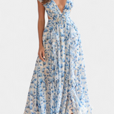 Elegante vestido de chifón Zuleika con volantes y aperturas laterales para un estilo sofisticado