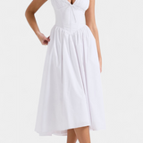 Vestido Midi Margie de Escote en V y Estampado Floral Romántico para un Look Elegante y Encantador