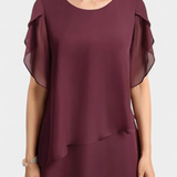 Vestido Asimétrico de Chiffon Cornelia con Silueta Flotante y Elegancia Única