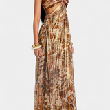 Vestido Maxi Tasha Halter con Espalda Descubierta y Elegantes Detalles Huecos