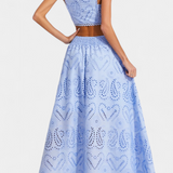 Danitza Elegante Conjunto Romántico de Encaje Floral Calado para un Look Sofisticado