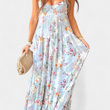 Neha Vestido Floral con Espalda Abierta y Delicados Tirantes para un Look Elegante y Sofisticado