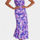 Reya Vestido Asimétrico de Un Hombro con Encantador Estampado Floral