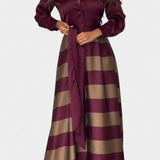 Nessia vestido camisero largo a rayas con cinturón para un estilo elegante y cómodo